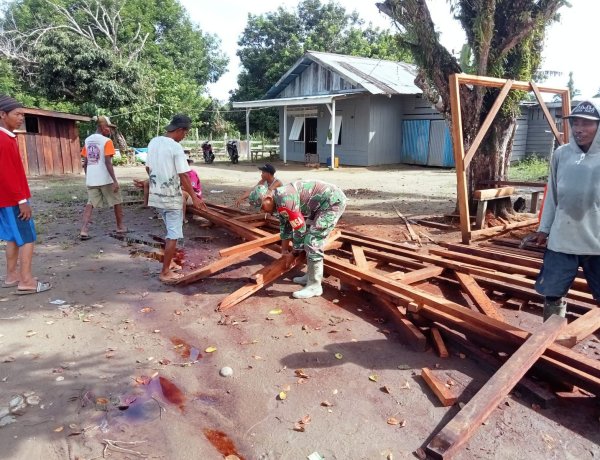 Babinsa Koramil Bonggo Lakukan Komsos di Kampung Mawes Mukti